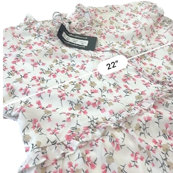 ASOS Influence Pink and Green floral tiered  Mini Sundress NEW Size 16 - Picture 6 of 9